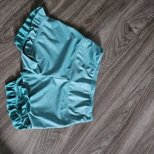 Teal Ruffle Shorts Dance Shorts Like New Size 10